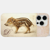 WILD BOAR PIGLET Animal Drawing Monogram