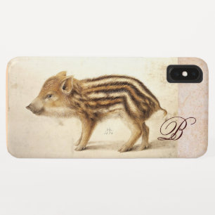 WILD BOAR PIGLET Animal Drawing Monogram Case-Mate iPhone Case