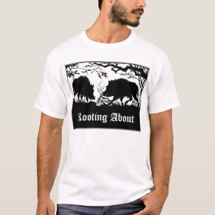 Wild Boar Rooting T-Shirt  Antique German Design