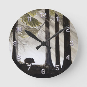Wild Boar Round Clock
