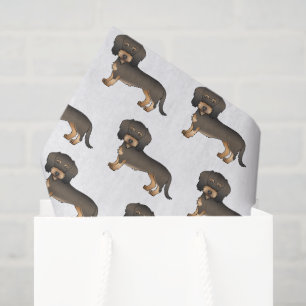 Wild Boar Wire Haired Dachshund Cute Dog Pattern Tissue Paper