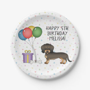 Wild Boar Wire Haired Dachshund Dog - Birthday Paper Plate