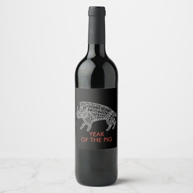 Wild Boar with Runes Wine Label (Front)