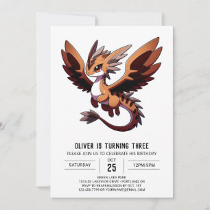 Wild Boho Dragon Birthday Invitation