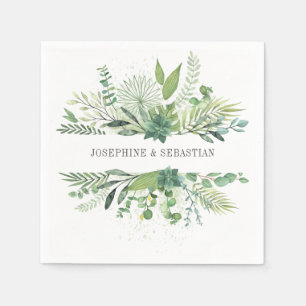Wild Botanica Personalised Wedding Napkin