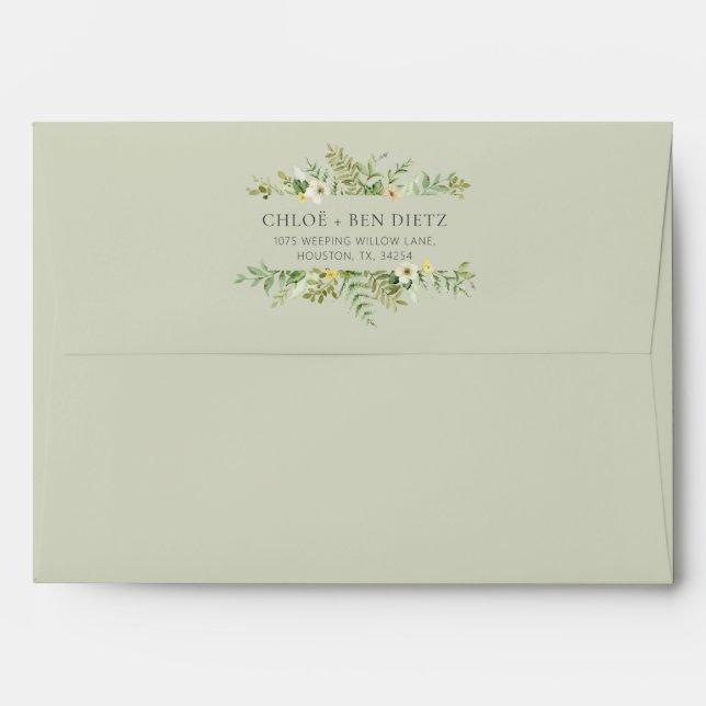 Wild Botanical Baby Shower Envelopes (Back (Top Flap))