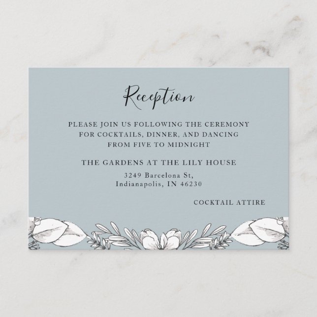 Wild Bouquet Reception Card | Sky (Front)
