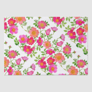Wild Briar Rose Pink Floral Tissue Paper