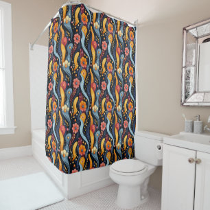  Wild Bright Colours Hippy Funky Pattern Shower Curtain