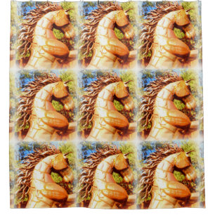 wild bronco mustang stallion shower curtain