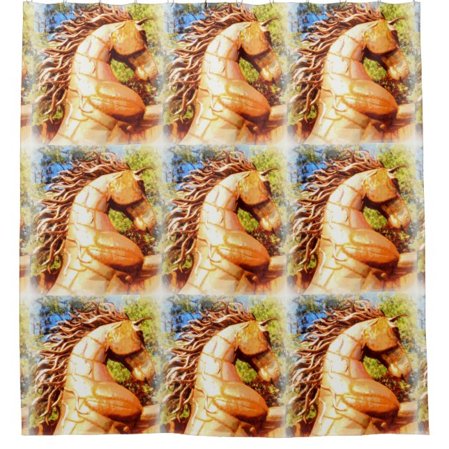 wild bronco mustang stallion shower curtain (Front)