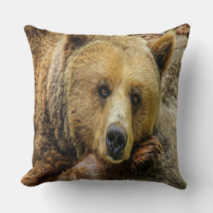 Wild Brown Bear Cushion