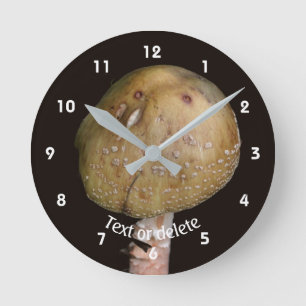 Wild Brown Mushroom Personalised Nature Round Clock