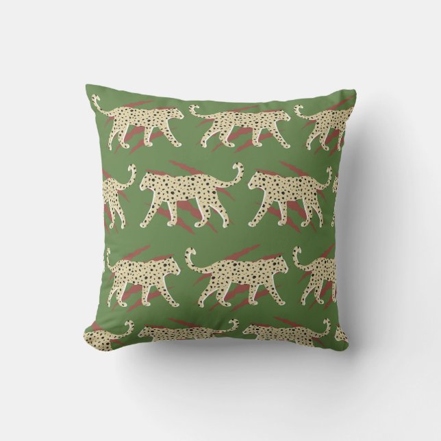 Wild Brushstrokes: Leopard in Repetition Cushion (Front)
