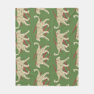 Wild Brushstrokes: Leopard in Repetition Fleece Blanket
