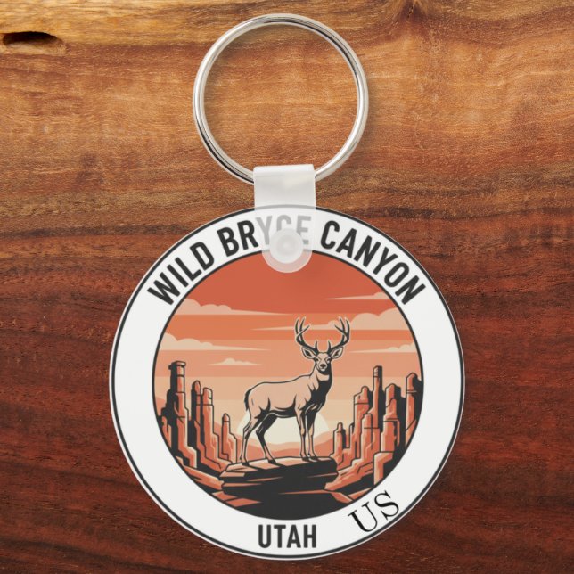 . Wild Bryce Canyon Utah Souvenir Keychain (Front)