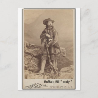wild buffalo bill cody cabinet photo postcard