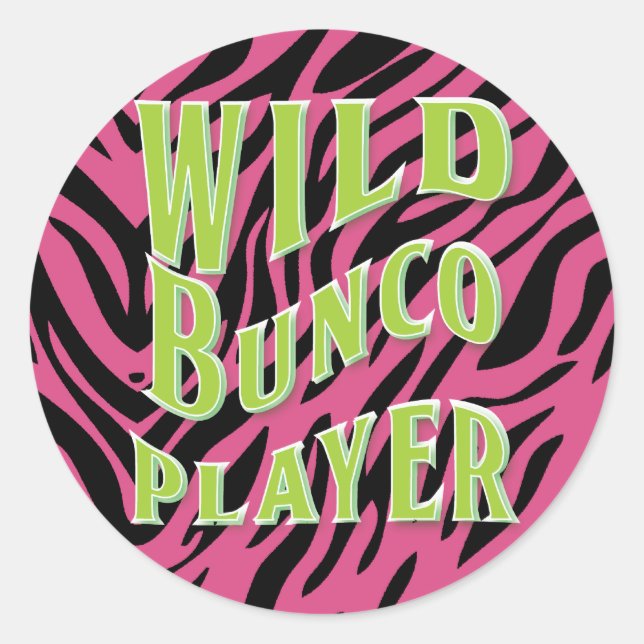 Wild Bunco Player Graphic Design Classic Round Sticker (Front)