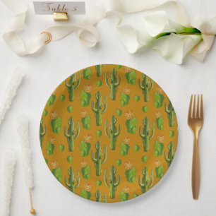 Wild Cactus Pattern Paper Plate