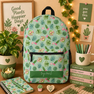 Wild Cactus Pattern Printed Backpack