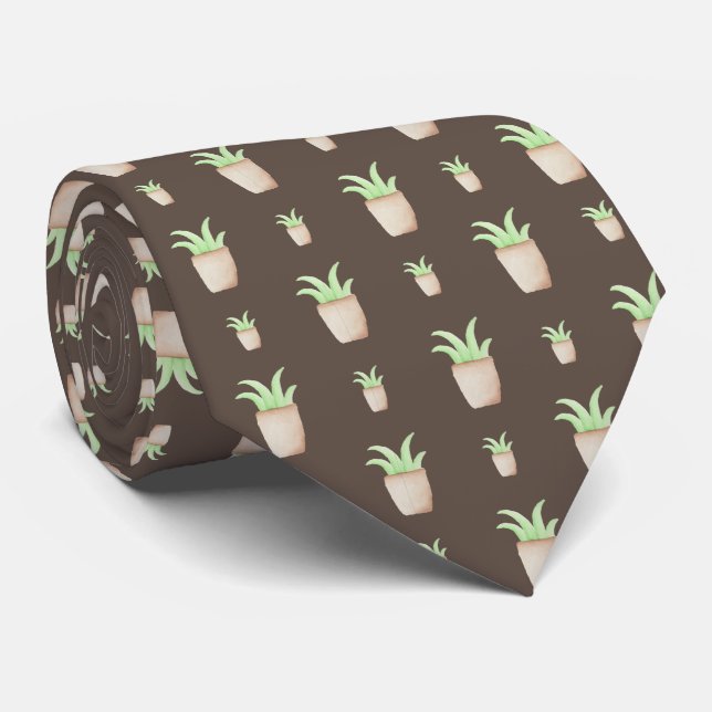 Wild Cactus Pattern Tie (Rolled)