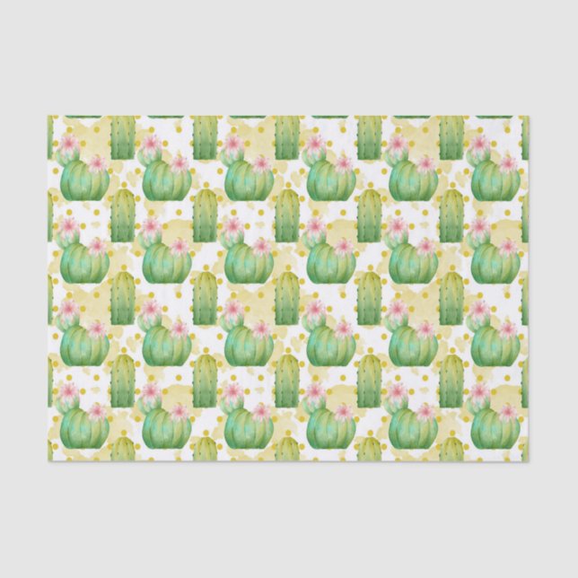 Wild cactus pattern watercolor party tissue tissue paper (Front)