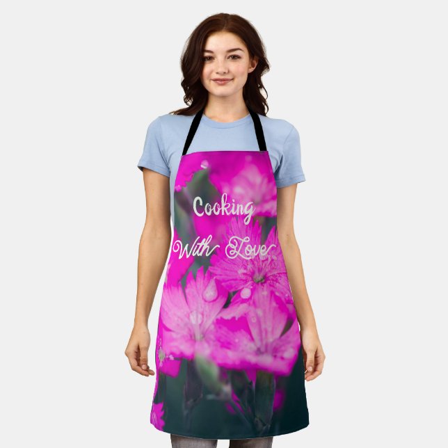 Wild carnations after rain apron (Worn)
