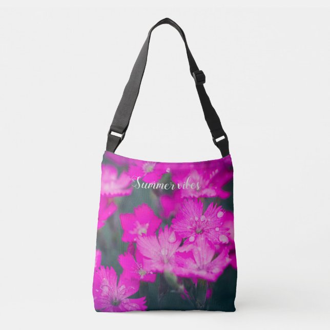 Wild carnations after rain crossbody bag (Front)
