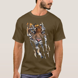 Wild Cat Bengal Tiger Face Claw Marks  T-Shirt