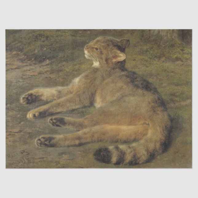 Wild Cat (by Rosa Bonheur) Tissue Paper (Front)