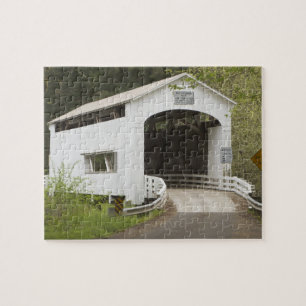 Wild Cat covered bridge, Lane County, Oregon Jigsaw Puzzle