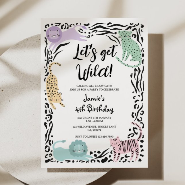 Wild Cat Jungle Birthday Party Invitation (Creator Uploaded)