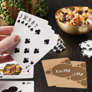 Wild Cat Print Brown Large Animal Pattern Modern Playing Cards