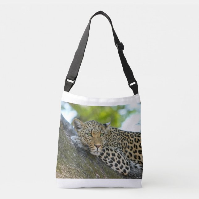 Wild Cat Print Pattern Office Destiny's Destiny Crossbody Bag (Front)
