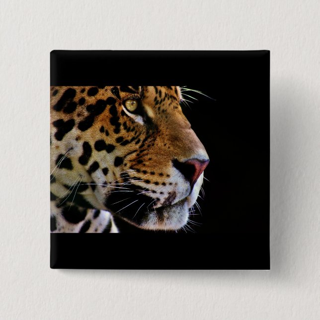 wild cat purr 15 cm square badge (Front)