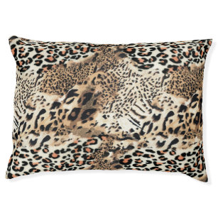 Wild Cats Modern Animal Leopard Print Pattern Pet Bed