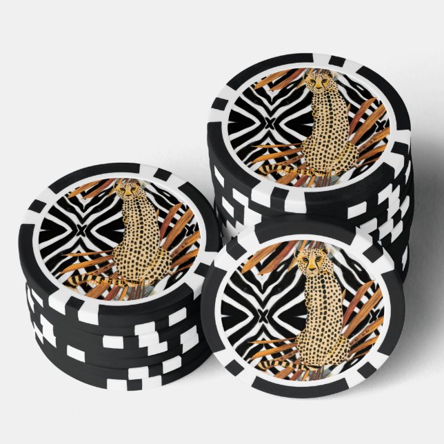 Wild Cheetah  Poker Chips (Stack)