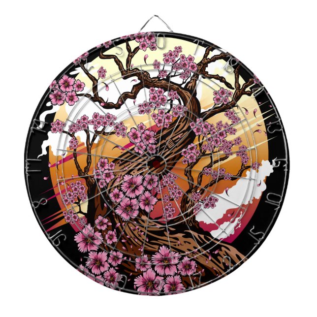 Wild Cherry Blossom Dartboard (Front)