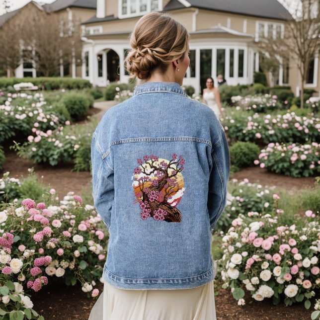Wild Cherry Blossom Denim Jacket (Wedding Back)