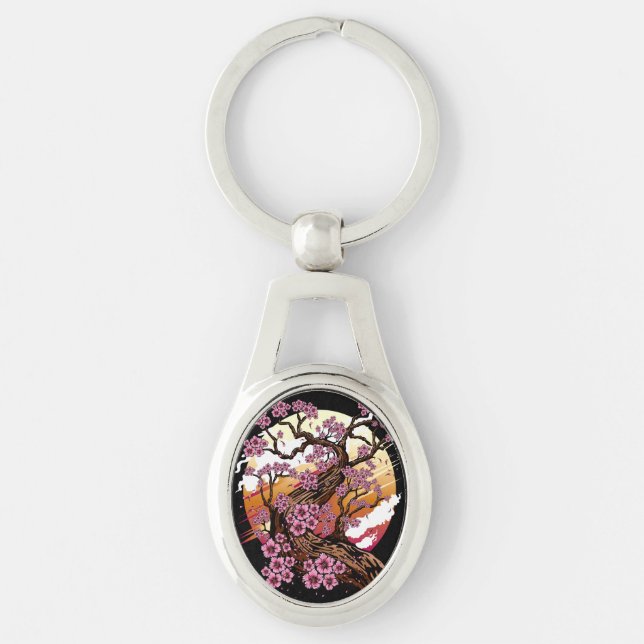 Wild Cherry Blossom Key Ring (Front)