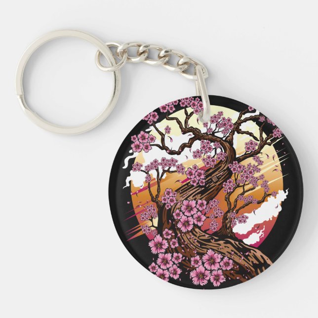 Wild Cherry Blossom Key Ring (Front)