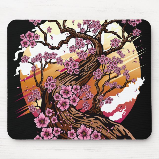 Wild Cherry Blossom Mouse Pad (Front)