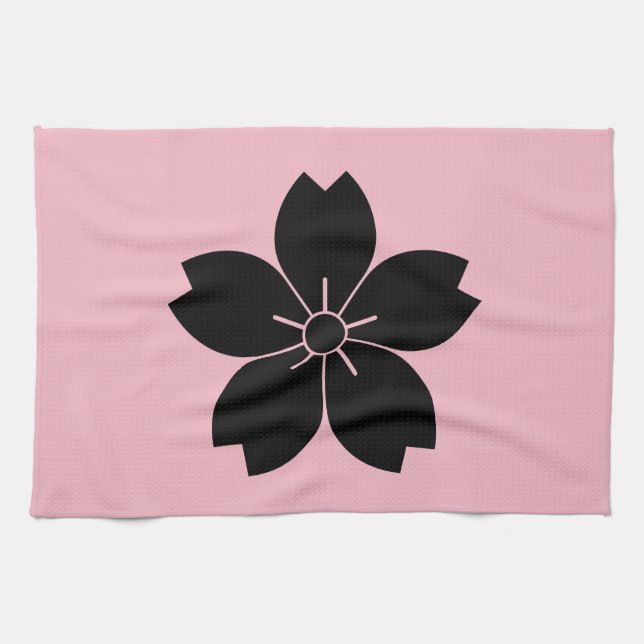 Wild cherry blossom tea towel (Horizontal)