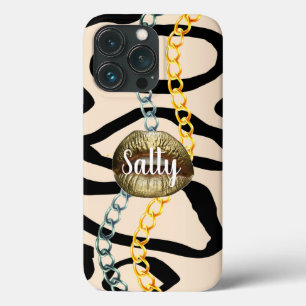 Wild Chic Luxurious Girly Personalised Gold iPhone 13 Pro Case
