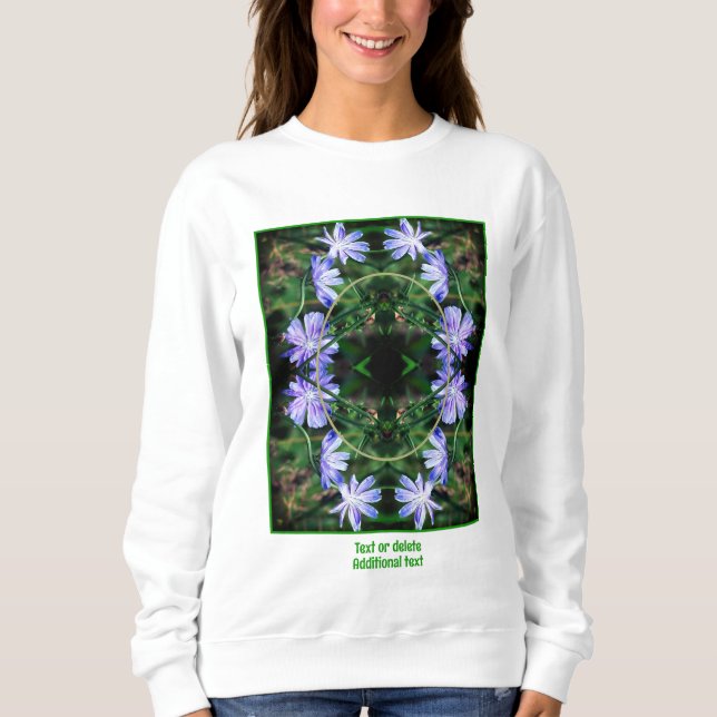 Wild Chicory Flowers Frame Create Your Own Photo Sweatshirt (Front)