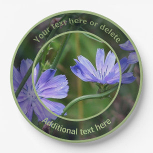Wild Chicory Flowers Personalized Party   Paper Plate