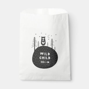 Wild Child Bear in Evening Forest Gift Favor Bag