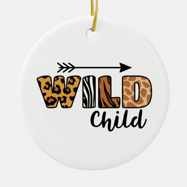 Wild Child Ceramic Tree Decoration (Front)