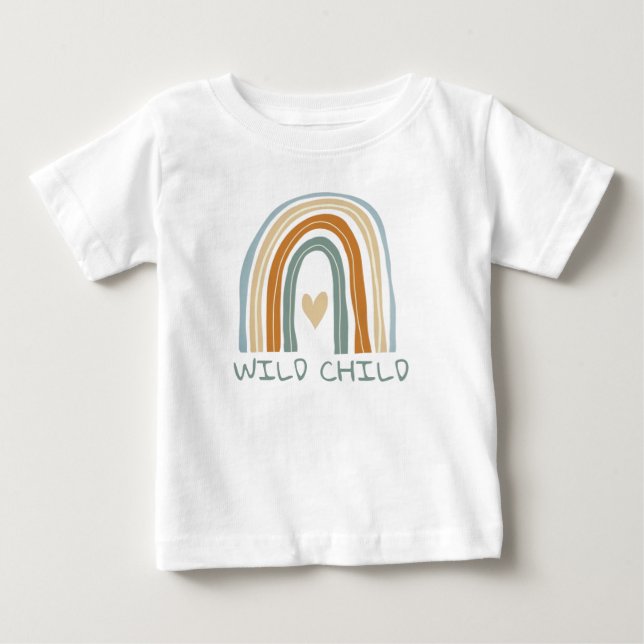 Wild Child cute boho rainbow drawing baby top (Front)