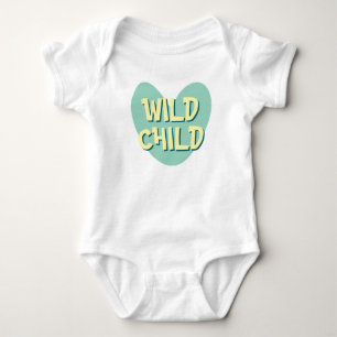 Wild Child cute heart baby bodysuit for newborn